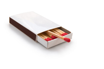 side view matchbox with a match sticks out