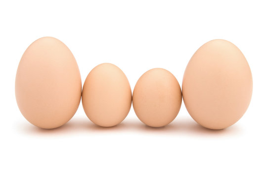 4 eggs with clipping path