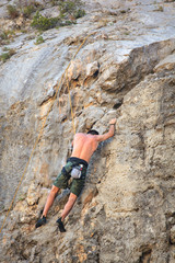 Obraz premium Climber on Sistiana rock, Trieste