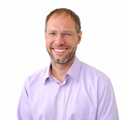 Obraz premium Smiling men isolated on the white background