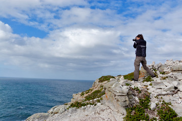 Obraz premium Fotograf robi zdjęcie, Cape of Good Hope, RPA