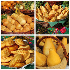collage with oscypek cheese, typical for Malopolska region, Krak - obrazy, fototapety, plakaty