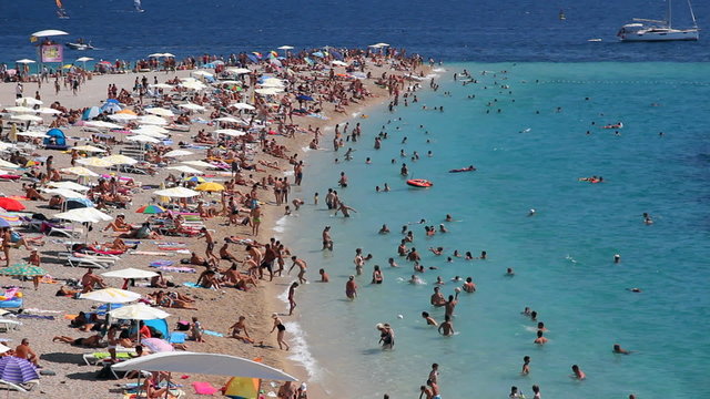 People on the beach, island Brac in Croatia