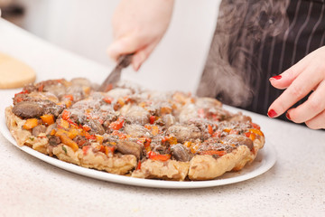 pie with meat and vegetables