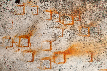 Grunge wall texture background. with rust square pattern