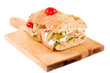 Sandwich isolated on board