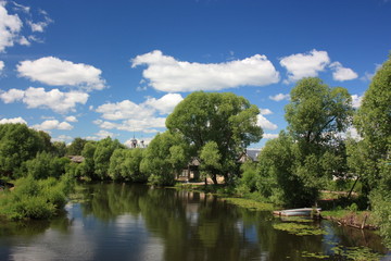 Russia, Yaroslavl region. River Trubezh in Pereslavl.