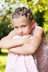 Little girl was wondering about something
