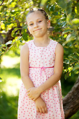 Funny girl in a pink dress