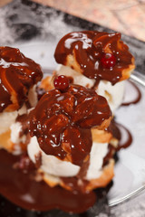 profiteroles with ice cream