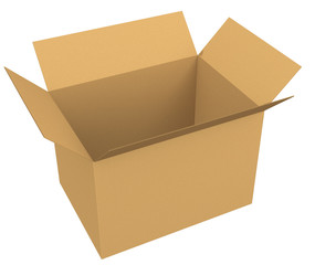 single opened cardboard box