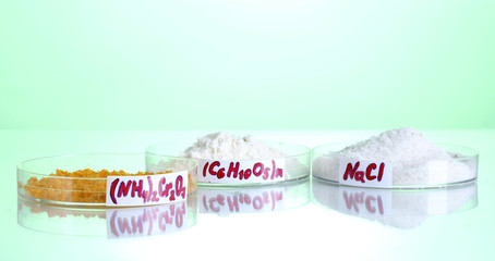 Various chemicals isolated on white