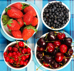 Wild berries in bowls