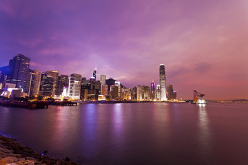 Fototapeta na wymiar Hong Kong skyline at sunset