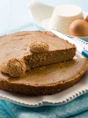 pie with cocoa ricotta and biscuit