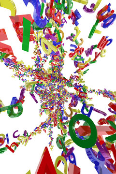 Multitud de letras de colores