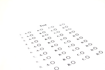 The test list on the examination