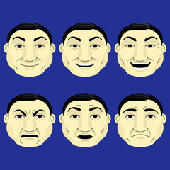 Set of different character expressions