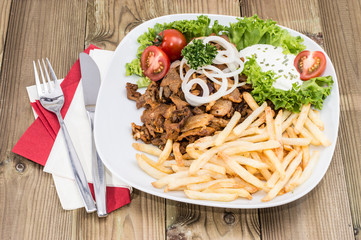 Fresh Chips with Kebab meat