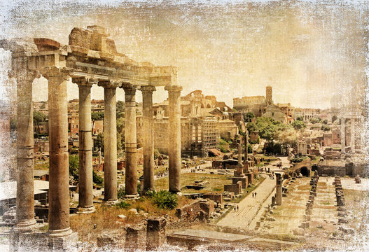 Roman forums - retro picture