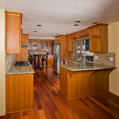 Renovated designer kitchen.