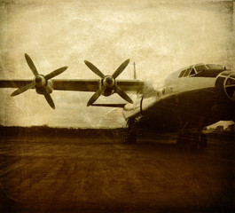 Old plane in grunge style