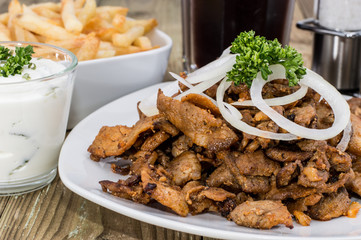 Heap of Kebab meat on a plate
