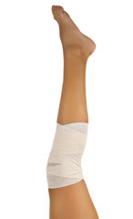 injured ankle with bandage