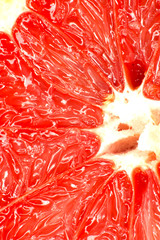 Red grapefruit close-up macro shot