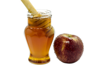 Honey and apple are symbols of Jewish New Year - rosh hashanah