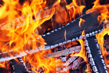 Burning down fire