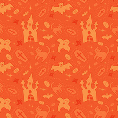 Halloween seamless orange pattern