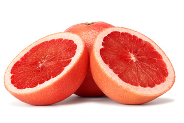 grapefruits over white background