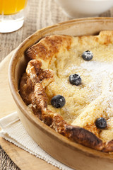 Homemade German Pancake with blueberries