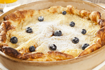 Homemade German Pancake with blueberries