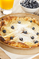 Homemade German Pancake with blueberries