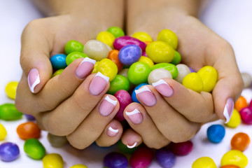 Candies in hands