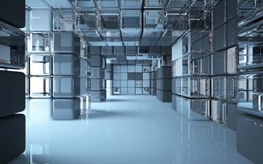 An abstract interior (box of different materials)