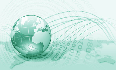 Planet earth and technology background