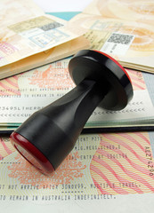 immigration visa and rubber stamp