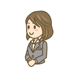 ビジネスウーマン　女性　表情　イラスト　アイコン