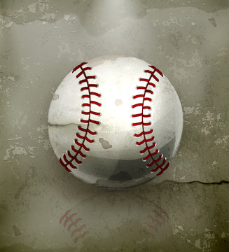 Baseball, old-style vector