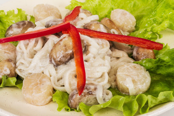 Popular Japanese Dish, with scallops and mushrooms