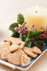 Christmas cookies, short bread in festive setting