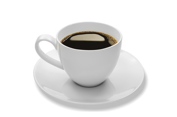 cup of coffee on white background