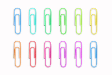 12 colors of real paper clips