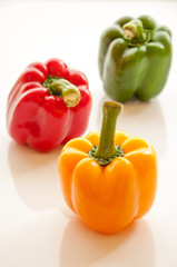 Red,Yellow and Green Bell Peppers