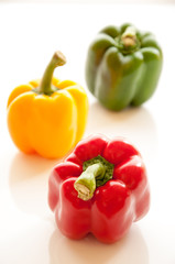 Red,Yellow and Green Bell Peppers