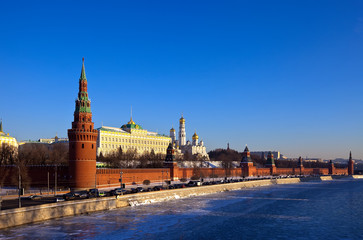 Fototapeta premium Moscow Kremlin in winter day