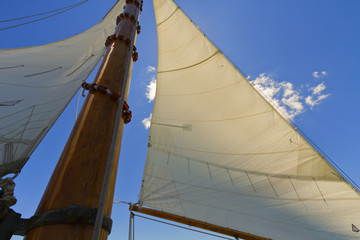 Fototapeta premium Views of the private sail yacht.